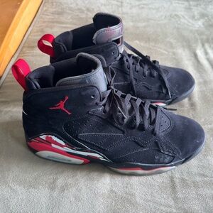 Jordan Men's Black and Red High-Top Sneakers